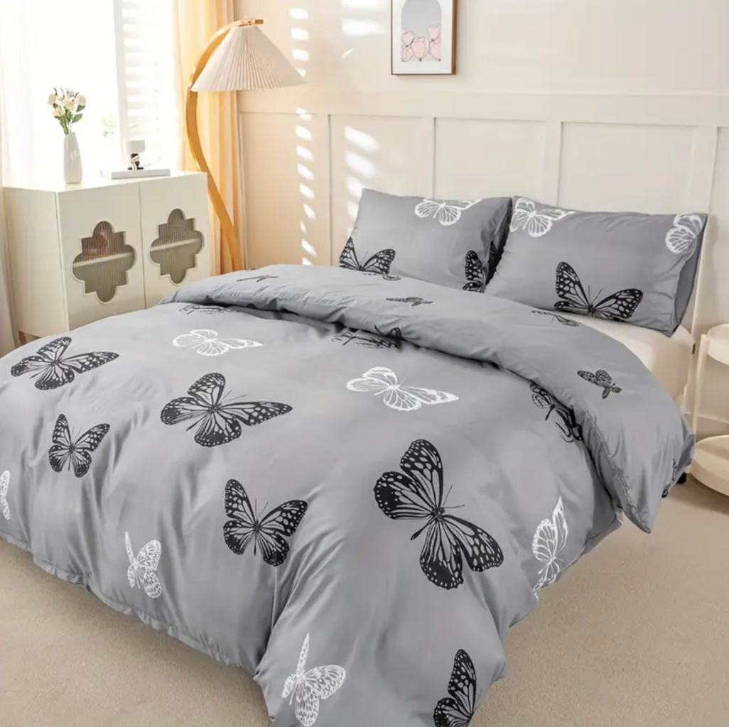 Dreamfields Mono Papilio Quilt Cover Set - 2pcs, King Single Size, Polyester - SuperSaverAU - view 1