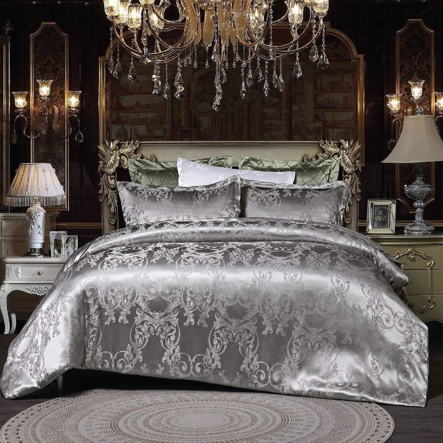 Dreamfields Silvery Royal Quilt Cover Set - 3pcs, Double Size, Polyester - SuperSaverAU - view 1