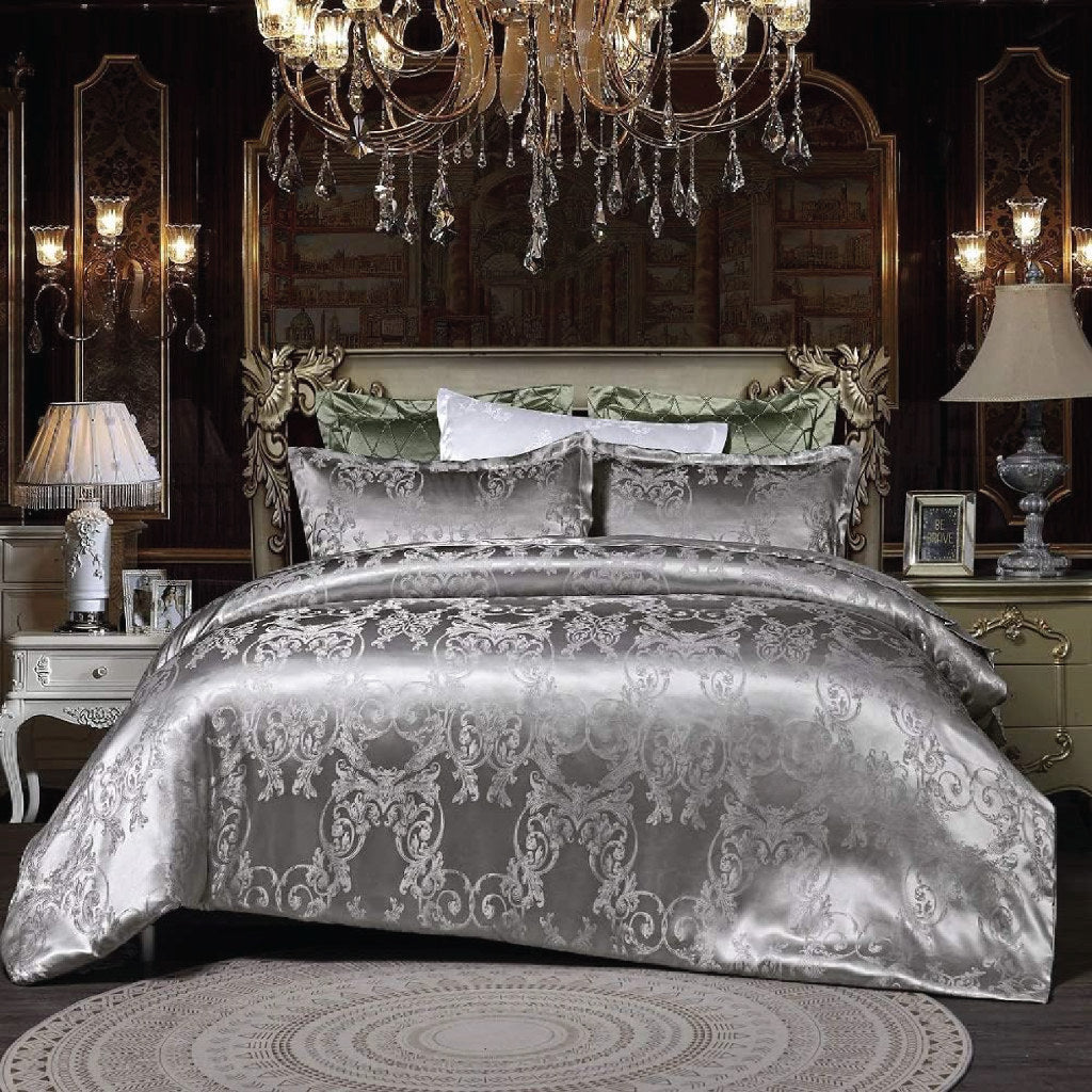 Dreamfields Silvery Royal Quilt Cover Set - 2pcs, King Single Size, Polyester - SuperSaverAU - view 1