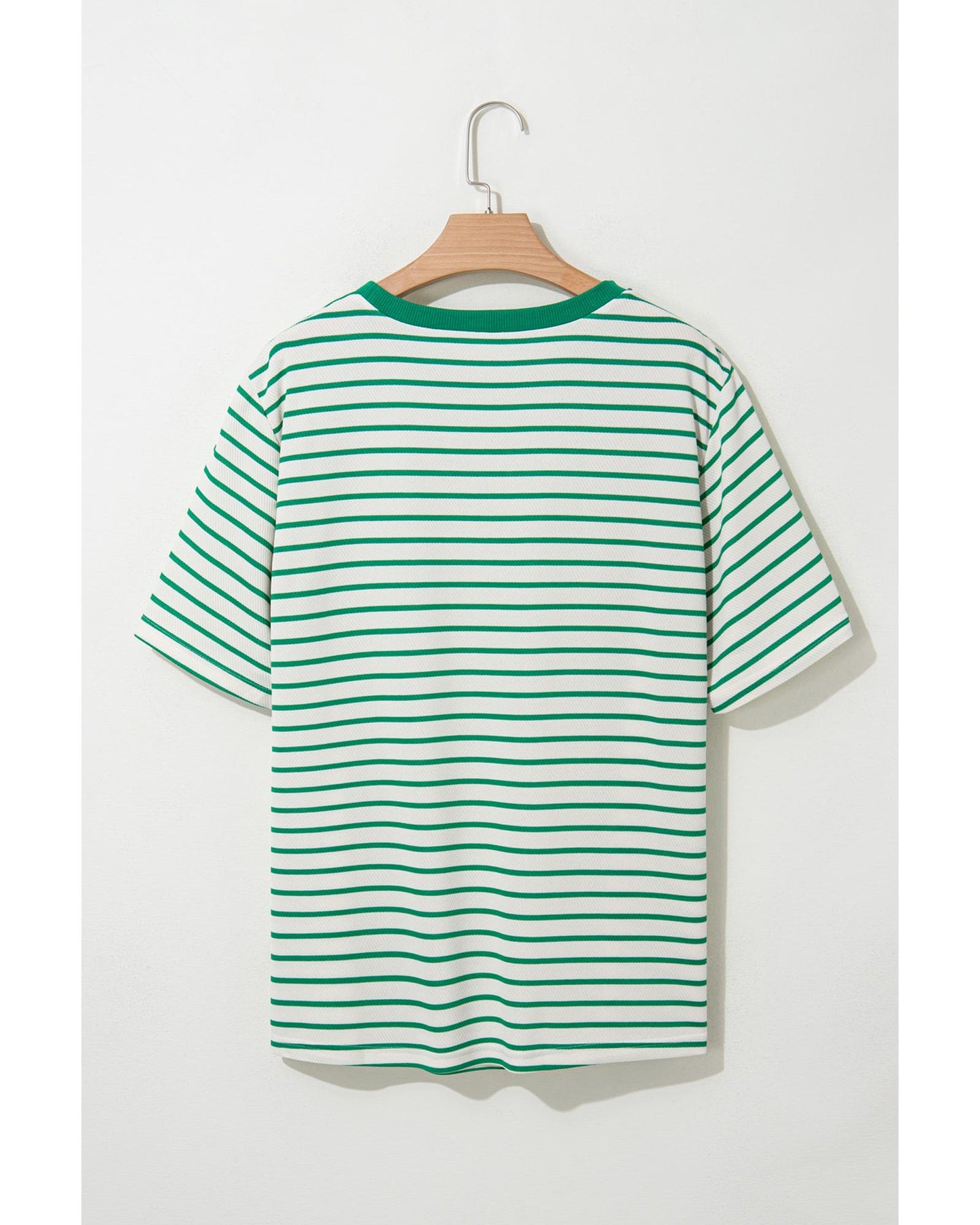 Green Stripe Plus Size Round Neck T-Shirt - 4X