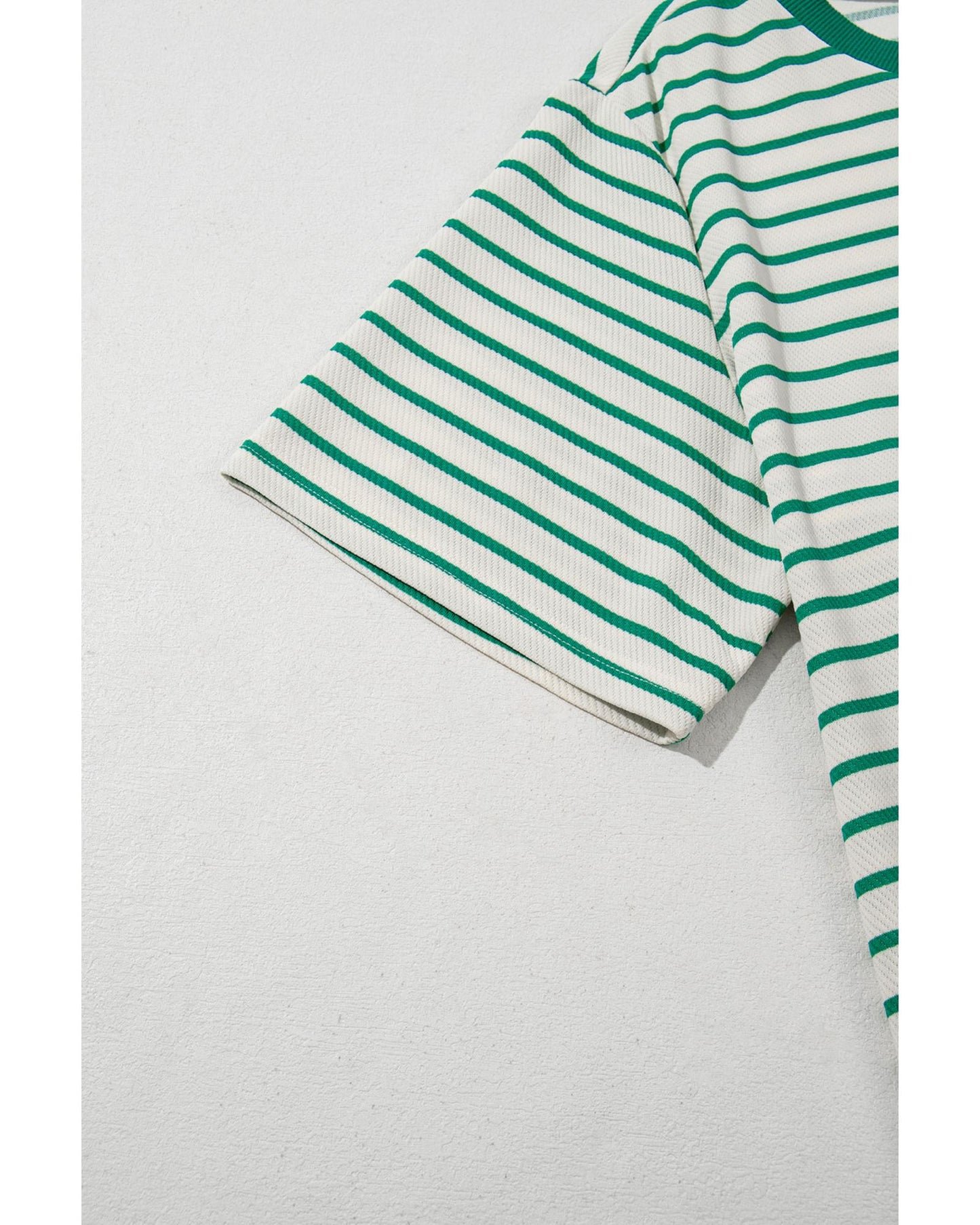 Green Stripe Plus Size Round Neck T-Shirt - 4X
