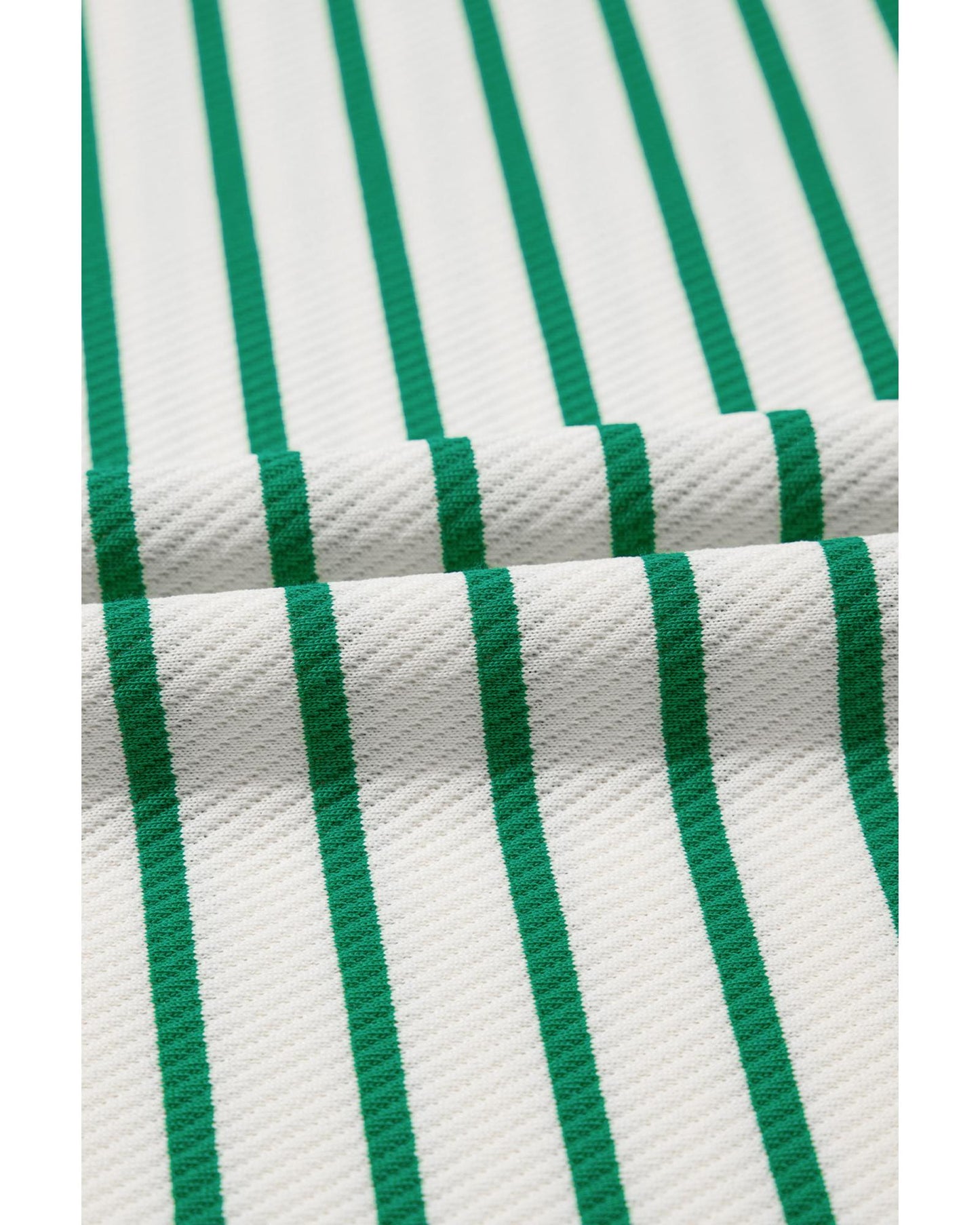 Green Stripe Plus Size Round Neck T-Shirt - 4X