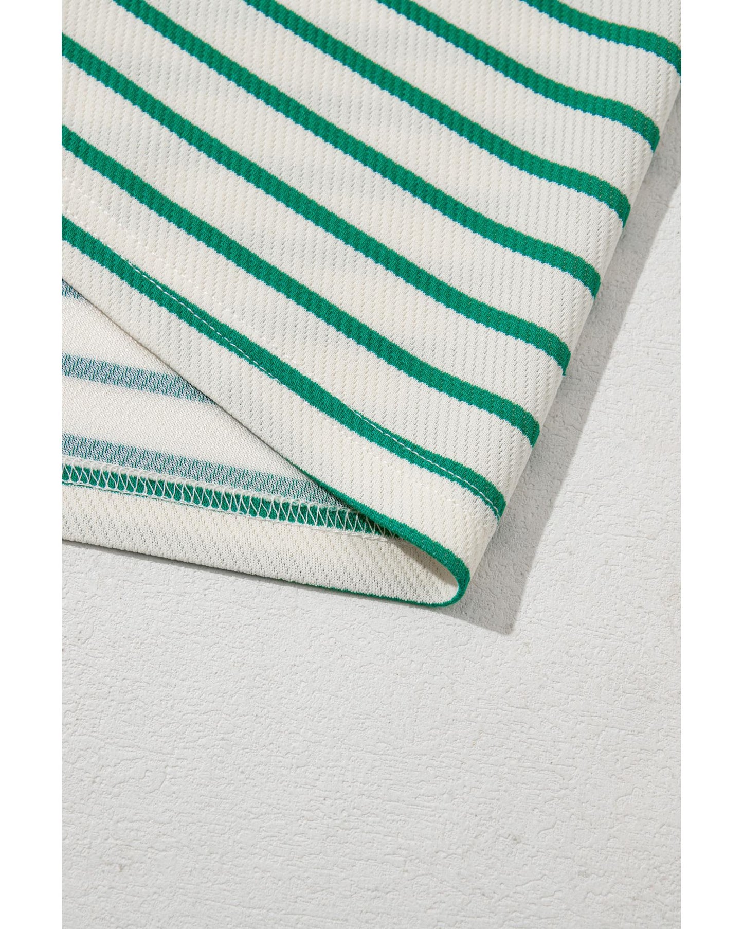 Green Stripe Plus Size Round Neck T-Shirt - 4X