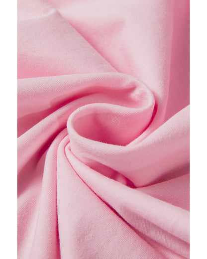 Pink Colorblock Long Sleeve Plus Size Top - 1X