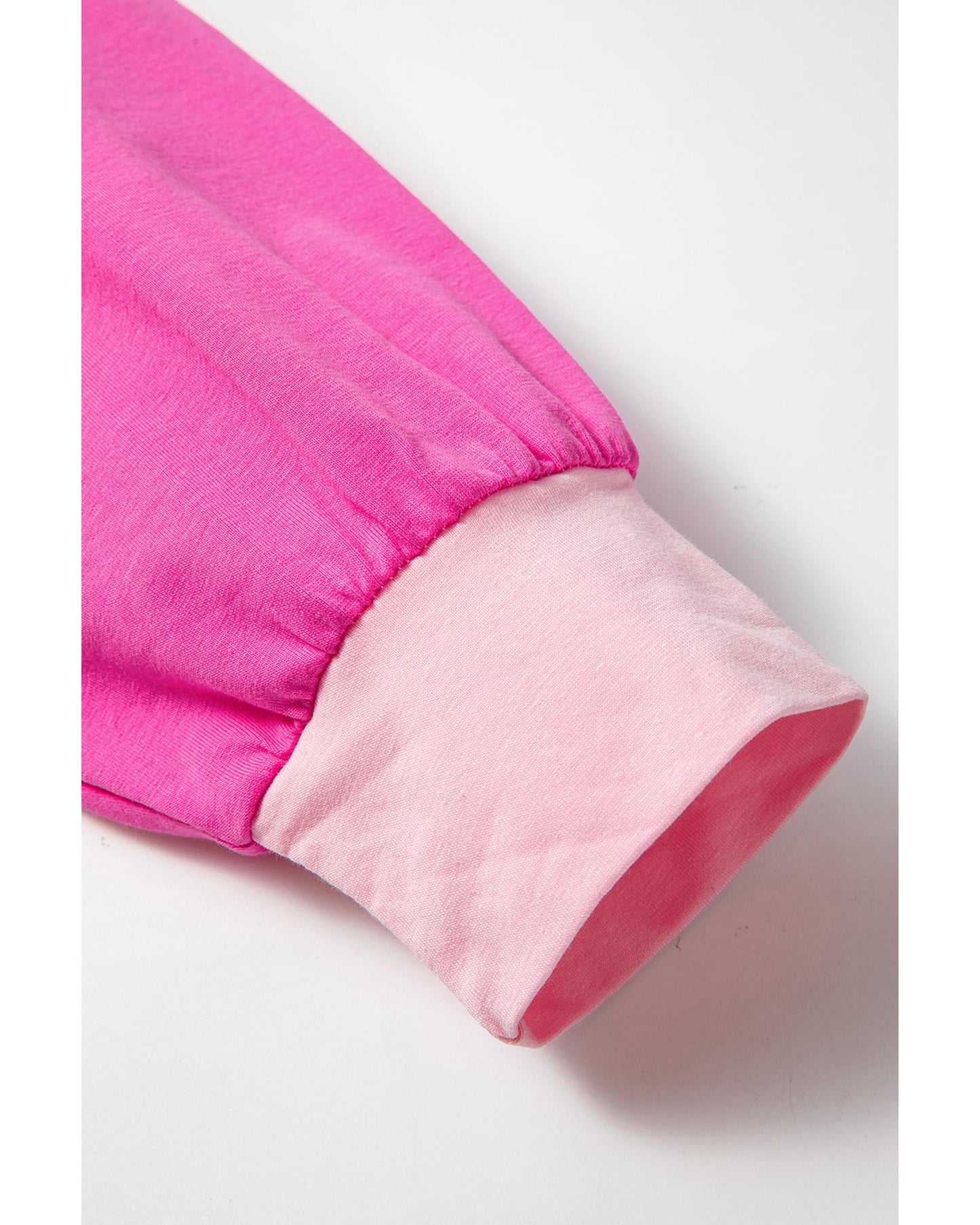 Pink Colorblock Long Sleeve Plus Size Top - 2X