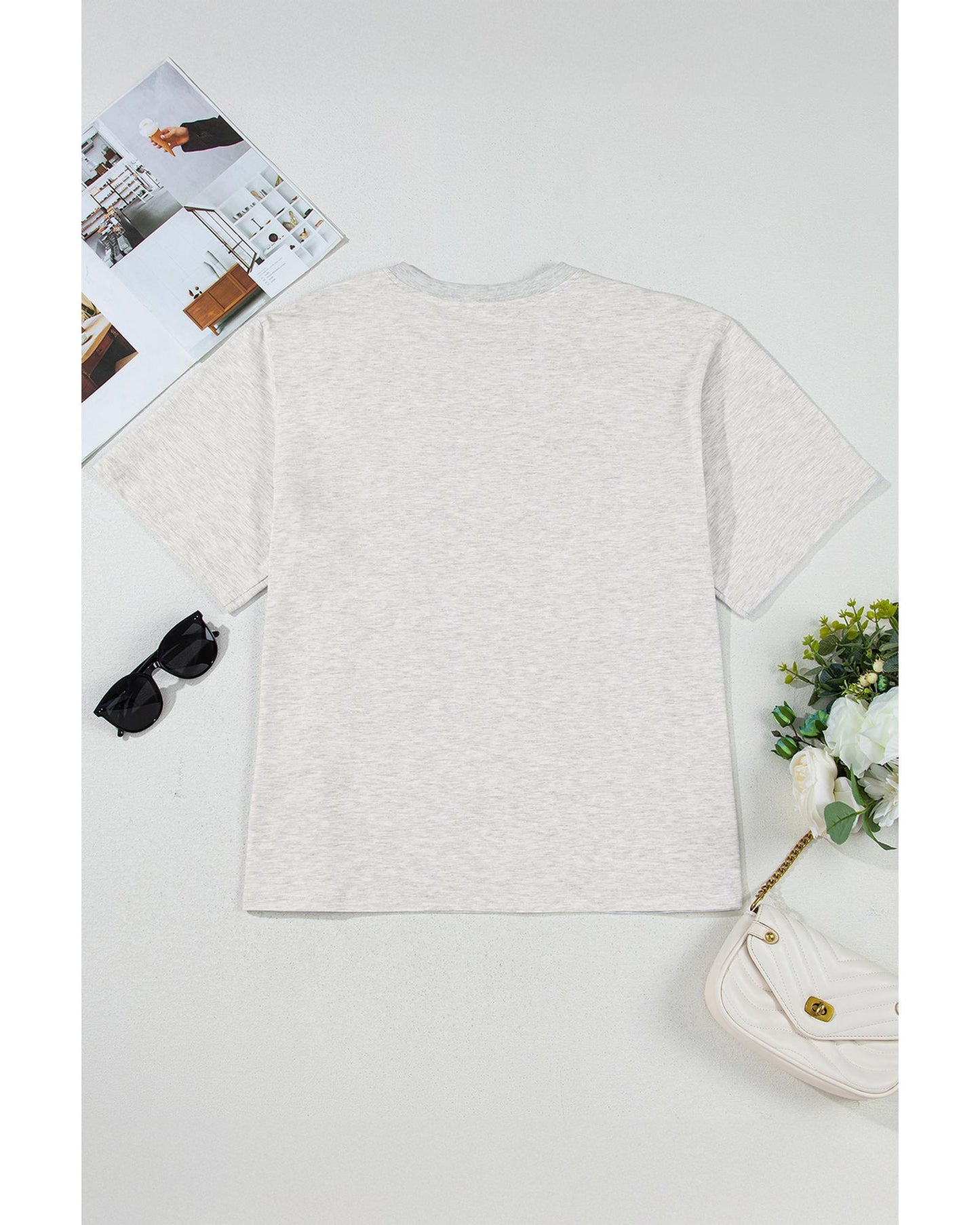 Light Grey Yee Haw Western Fashion Print Plus Size Tee - 4X