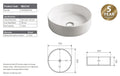 Matte Pink Round Porcelain Sink - 360 mm Counter Basin - SuperSaverAU - view 1