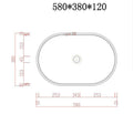Matte Dark Gray Oval Concrete Wash Basin - 580mm - SuperSaverAU - view 2