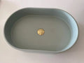 Matte Mint Green Concrete Oval Countertop Basin 580mm - Modern Finish - SuperSaverAU - view 1
