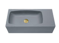 Dark Grey Curved Wall Hung Concrete Basin 650mm - Elegant Mito Style - SuperSaverAU - view 1