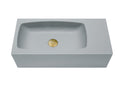 Light Grey Curved Wall Hung Concrete Basin 650mm - Modern Mito Design - SuperSaverAU - view 1