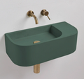Lake Green Curved Wall Hung Concrete Basin 650mm - Elegant Mito Design - SuperSaverAU - view 1