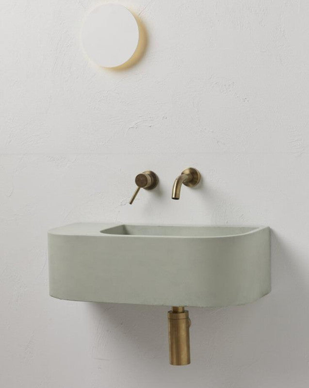 Mint Green Terrazzo Wall Hung Concrete Basin 650mm - Modern Mito Style - SuperSaverAU - view 1