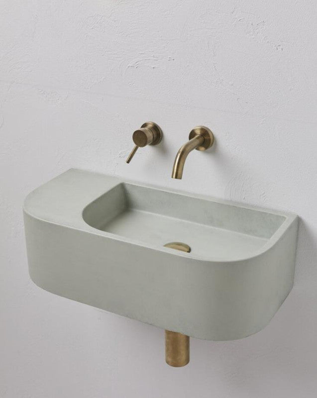 Mint Green Terrazzo Wall Hung Concrete Basin 650mm - Modern Mito Style - SuperSaverAU - view 2