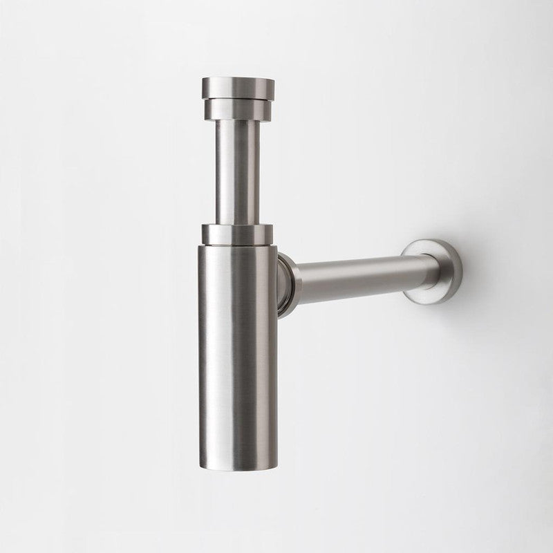 Brushed Nickel Round Bottle Trap 32/40 mm Waste for Wall Hung Basin Vanity - SuperSaverAU - view 1