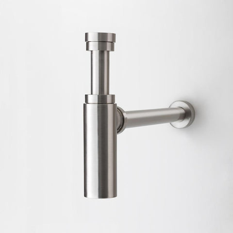 Brushed Nickel Round Bottle Trap 32/40 mm Waste for Wall Hung Basin Vanity - SuperSaverAU - view 1