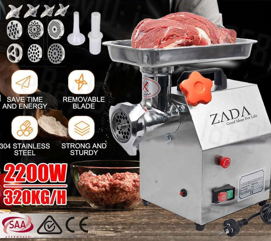 1.63HP Commercial Meat Mincer- Electric Grinder & Sausage Maker Filler 1200W - SuperSaverAU - view 1