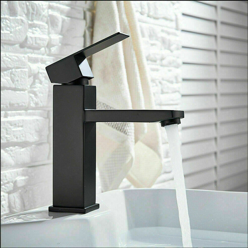 Matte Black Basin Tap Mixer, Single Handle, 360° Swivel Spout, Easy Install - SuperSaverAU - view 1