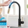Brushed Gold & Matte Black Pull-out Spray Kitchen Mixer Tap 420mm - SuperSaverAU - view 2