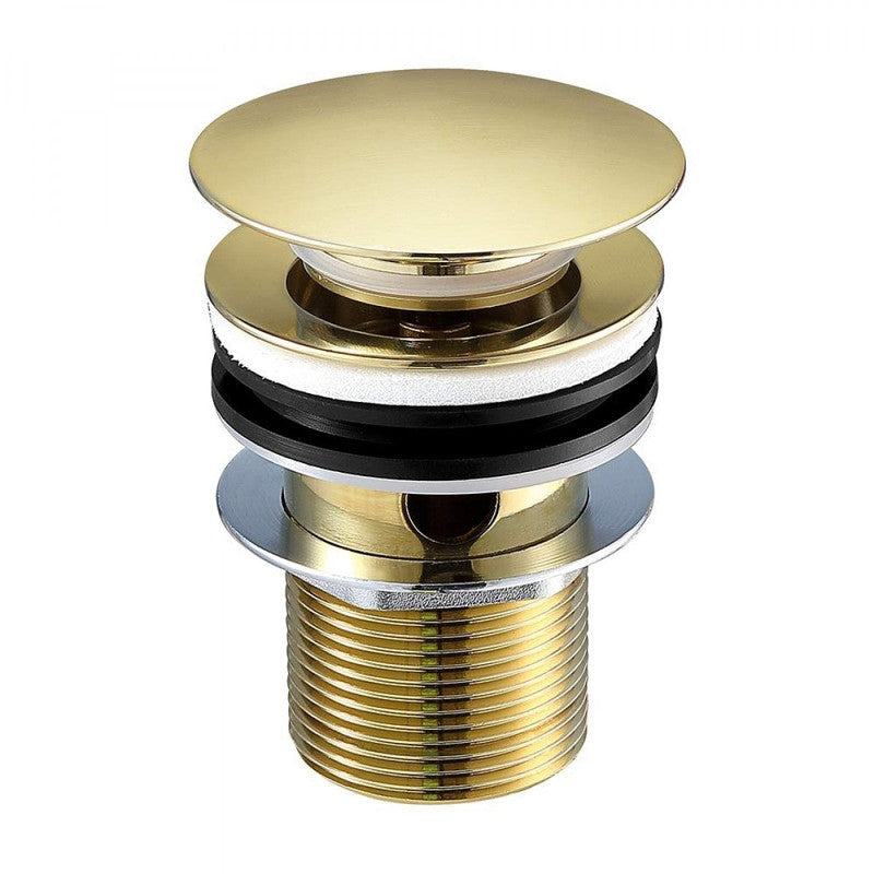 Burnished Brass Gold Pop Up Waste Plug 40 mm NO Overflow Solid Brass - SuperSaverAU - view 1