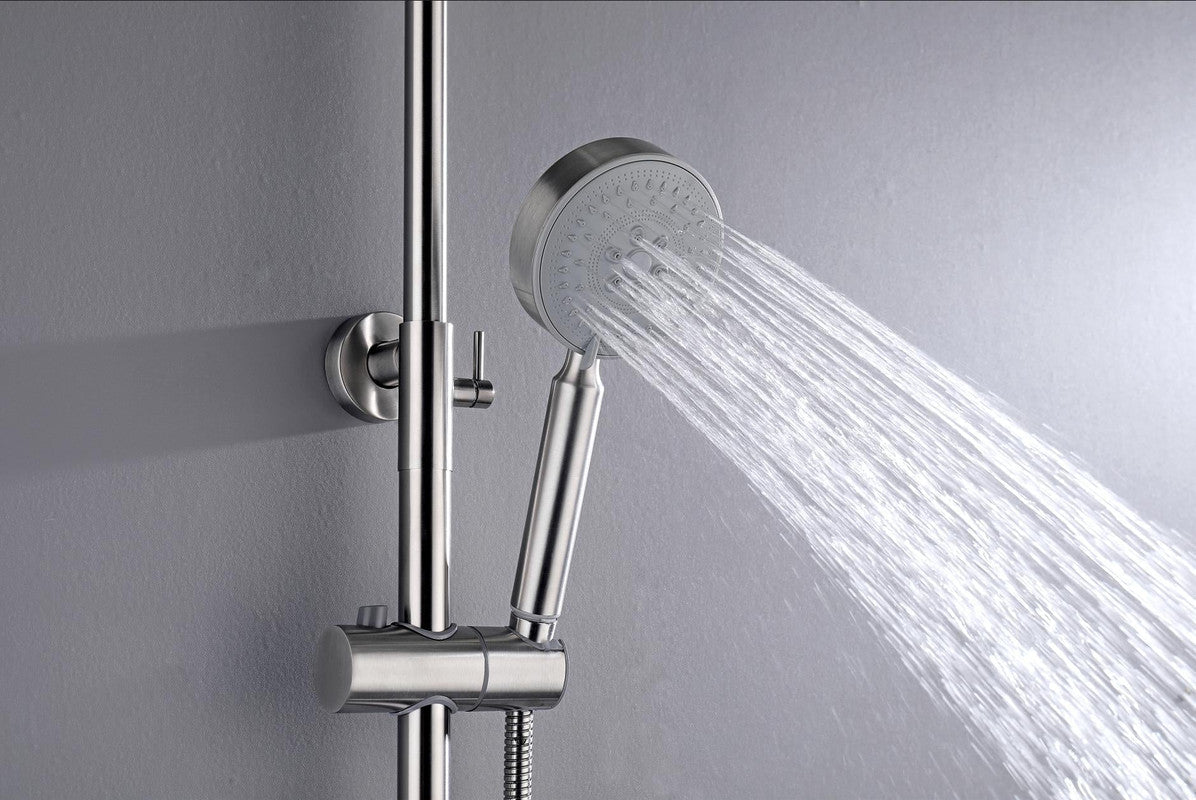 Brushed Nickel Shower Set 200 mm Solid Stainless Steel 304 with Diverter - SuperSaverAU - view 4