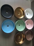 Matte Pink Round Porcelain Sink - 360 mm Counter Basin - SuperSaverAU - view 4