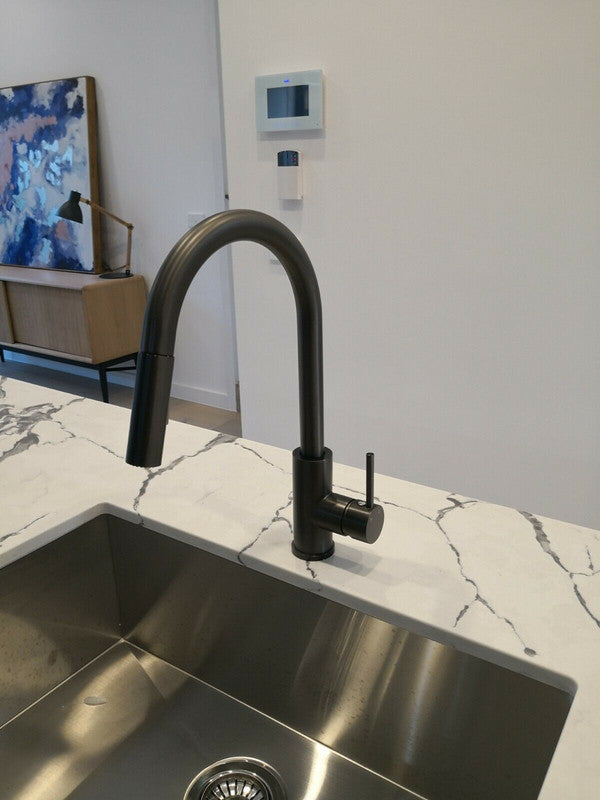 Brushed Nickel Pull-Out Spray Kitchen Mixer Tap - Stainless Steel 304, WELS 5 Star - SuperSaverAU - view 4
