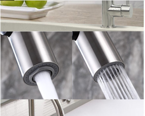 Brushed Nickel Pull-Out Spray Kitchen Mixer Tap - Stainless Steel 304, WELS 5 Star - SuperSaverAU - view 3