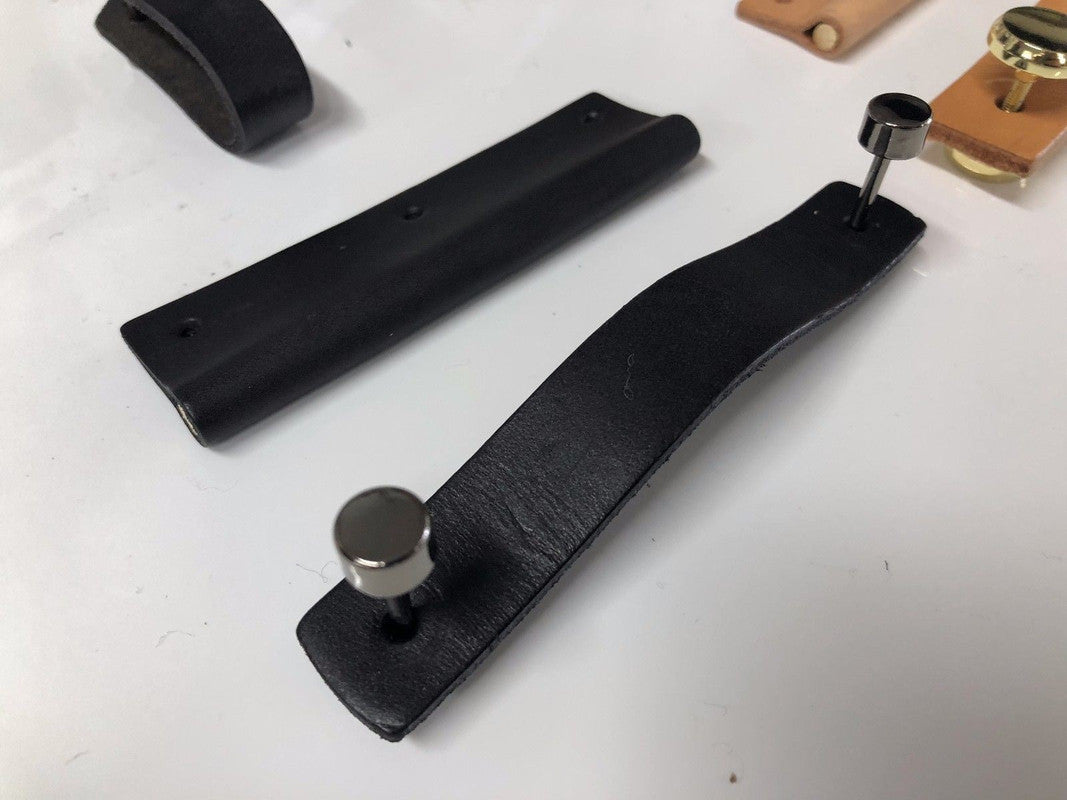 Genuine Leather Cabinet Pulls - Handmade Drawer Handle