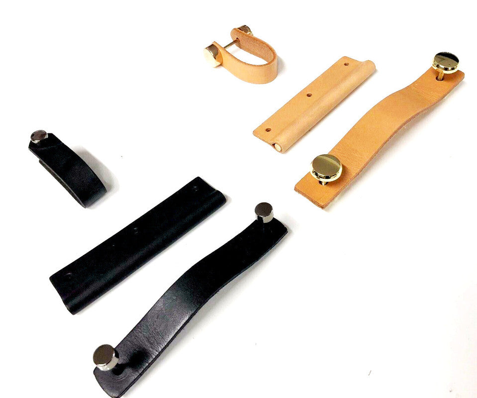 Genuine Leather Cabinet Pulls - Handmade Drawer Handle