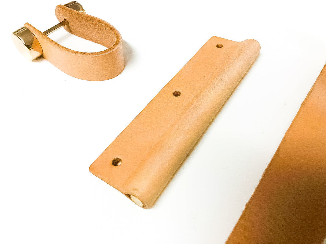 Genuine Leather Cabinet Pulls - Handmade Drawer Handle