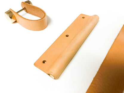 Genuine Leather Cabinet Pulls - Handmade Drawer Handle