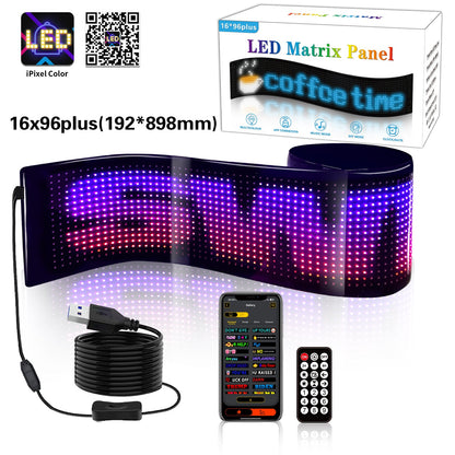 Programmable LED Matrix Panel Flexible Screen IP65 with APP Control 192*898mm