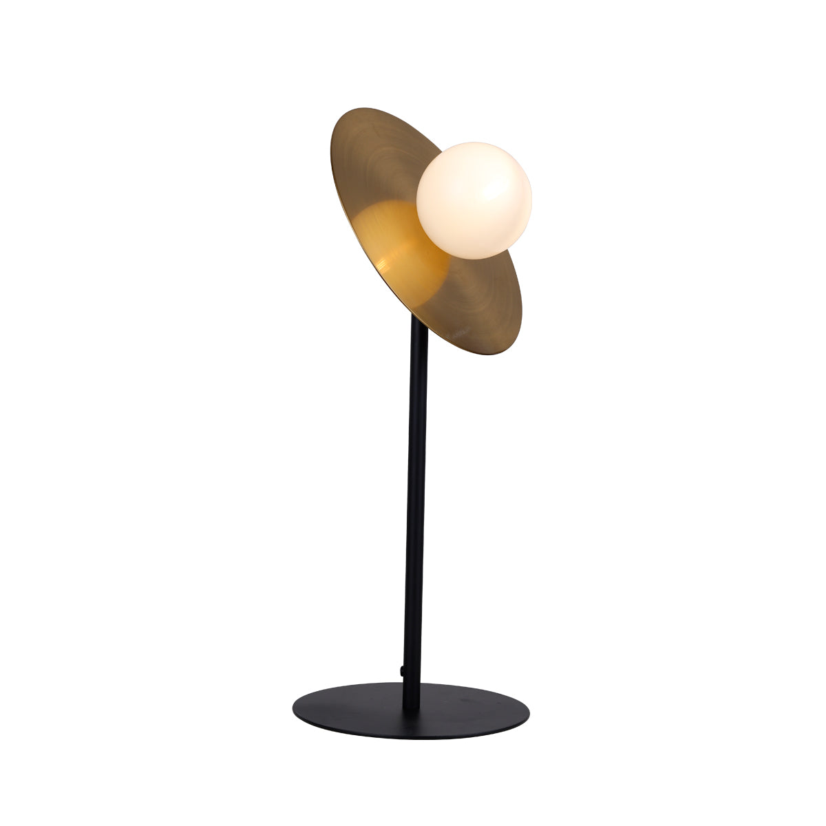 Semino Table Lamp – Black 54cm with Brass Bulb Holder, G9 LED