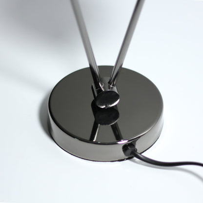 Grette Table Lamp - Black Chrome, H 39cm x L 12cm x W 28cm, G9 2x3.3W, Smoked Glass