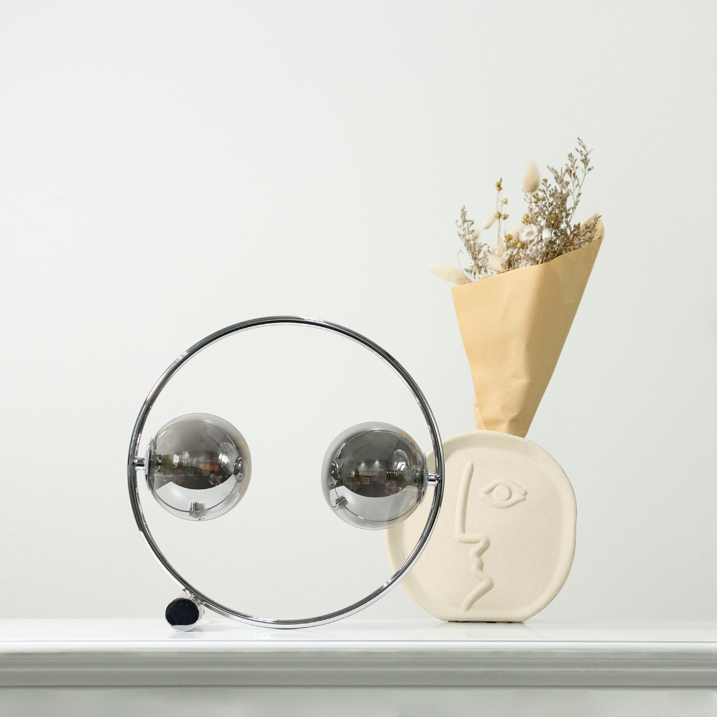 Larique Table Lamp - Chrome, 30cm x 30cm x 12.5cm, G9, 2700K Warm Glow