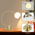 Lexi Lighting Penelope Touch Table Lamp with Glass Shade - Antique Brass