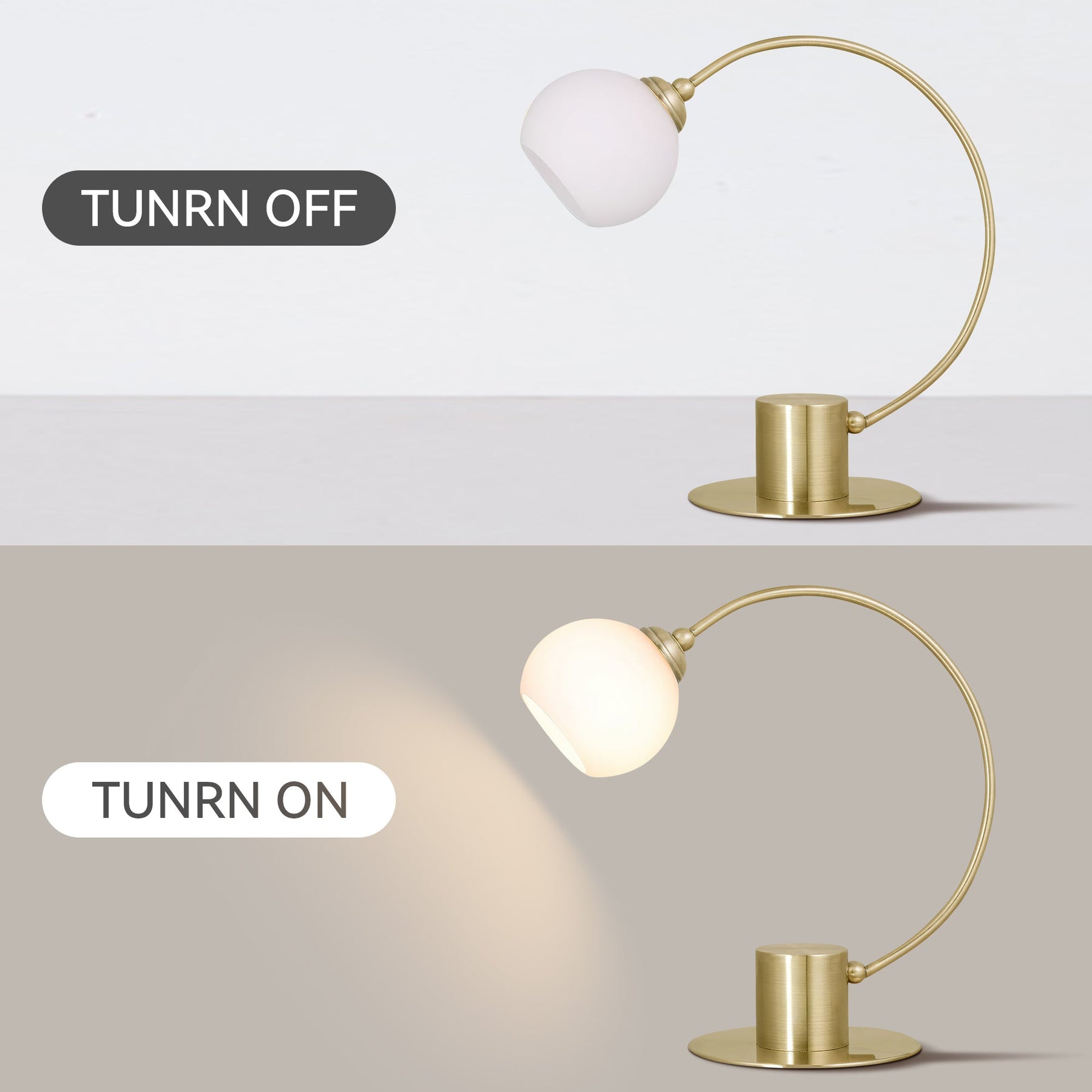 Lexi Lighting Penelope Touch Table Lamp with Glass Shade - Antique Brass