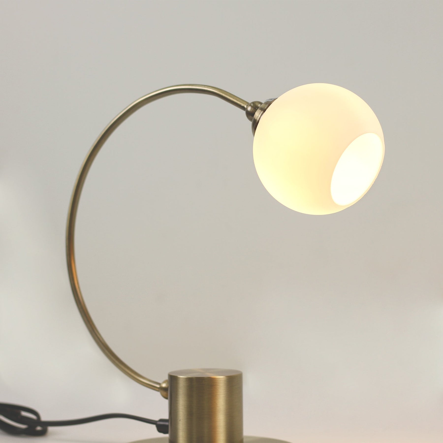 Lexi Lighting Penelope Touch Table Lamp with Glass Shade - Antique Brass