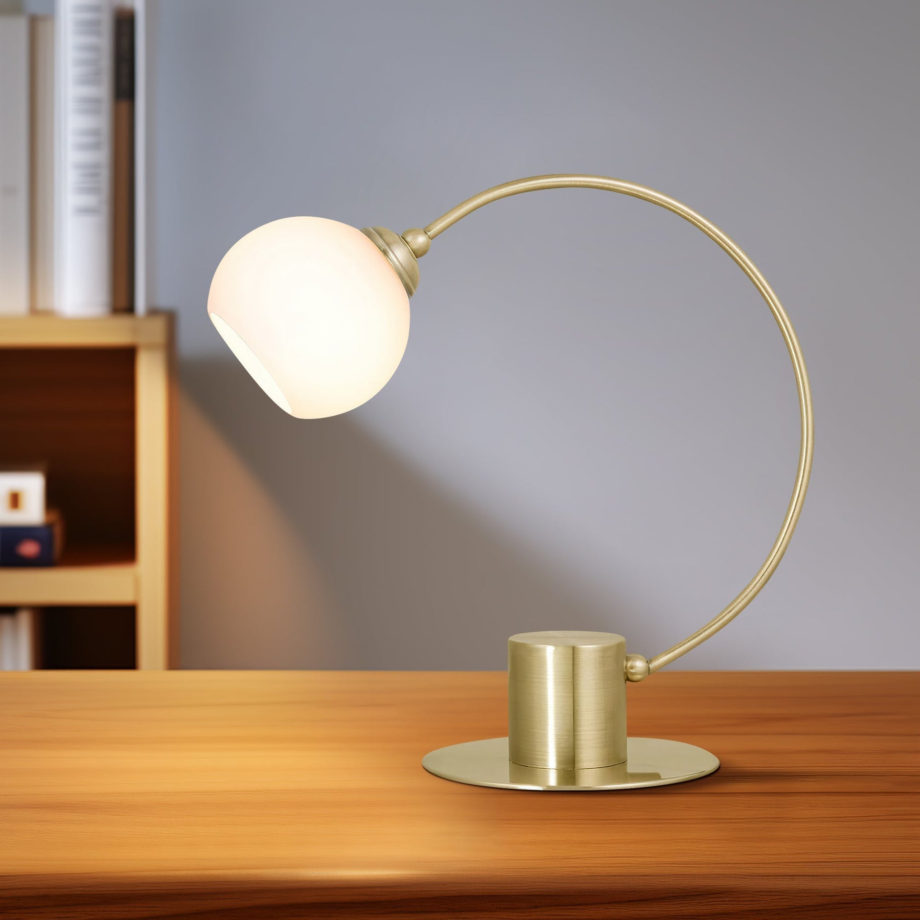 Lexi Lighting Penelope Touch Table Lamp with Glass Shade - Antique Brass
