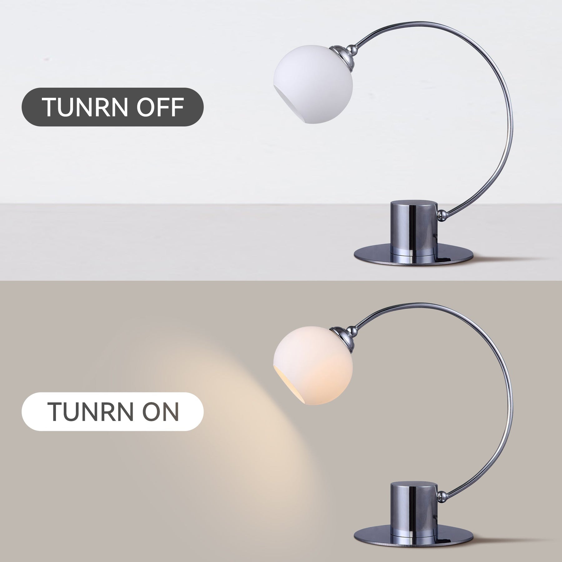 Lexi Lighting Penelope Touch Table Lamp with Glass Shade - Chrome