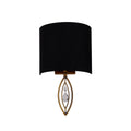 Lexi Lighting Greta Wall Light with Fabric Linen Shade - Black & Brass