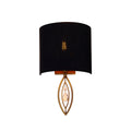 Lexi Lighting Greta Wall Light with Fabric Linen Shade - Black & Brass