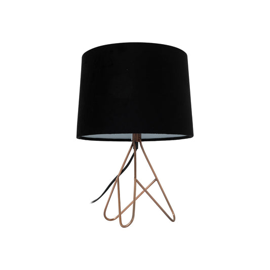 Belira Table Lamp - Copper Base, Black Shade, H 39cm x L 27cm x W 27cm