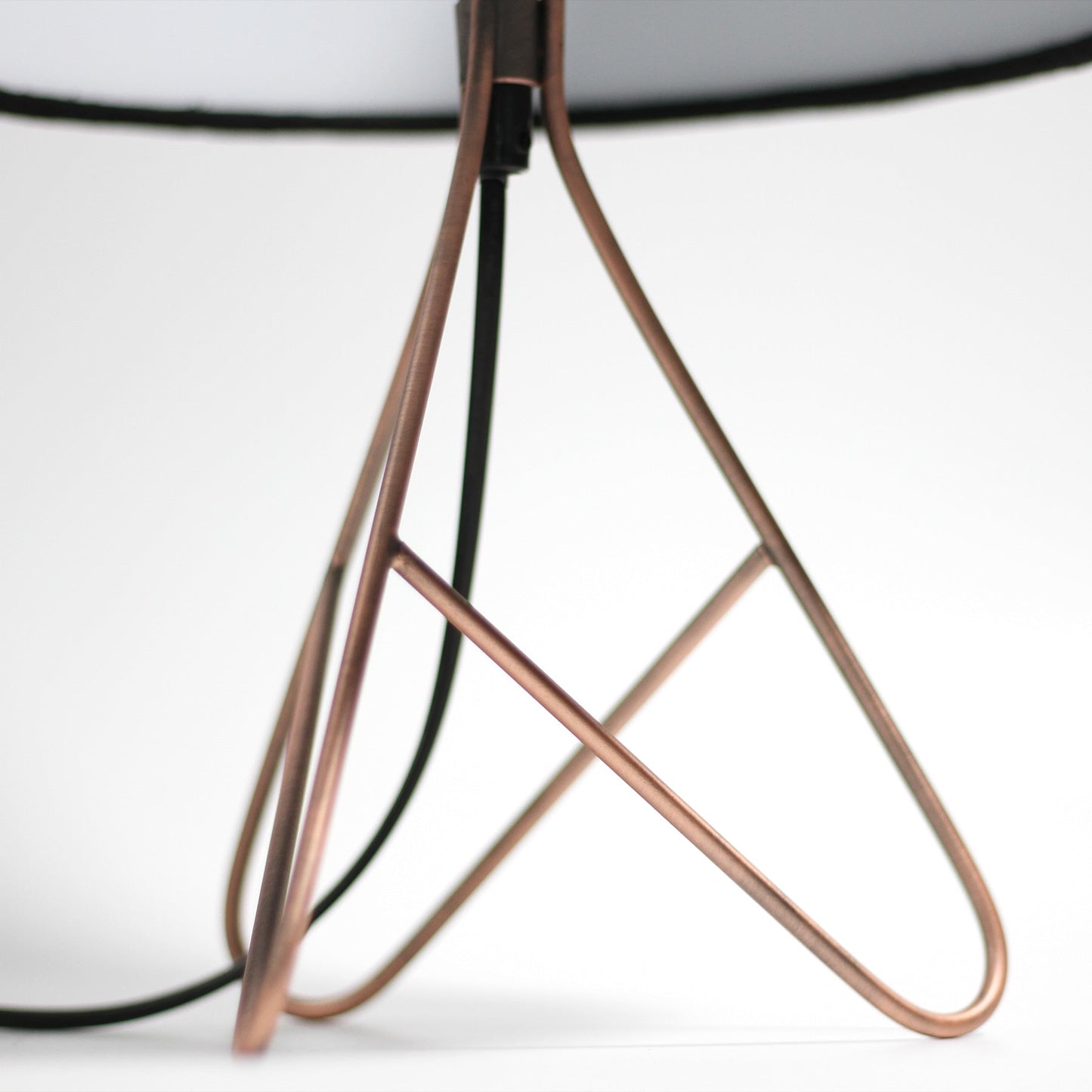 Belira Table Lamp - Copper Base, Black Shade, H 39cm x L 27cm x W 27cm