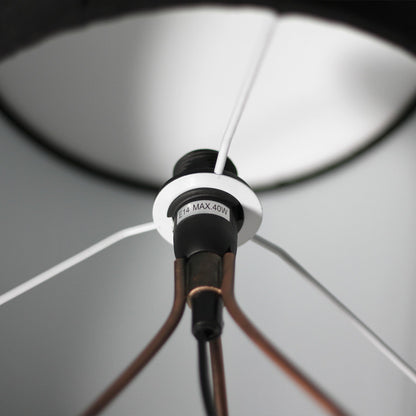 Belira Table Lamp - Copper Base, Black Shade, H 39cm x L 27cm x W 27cm