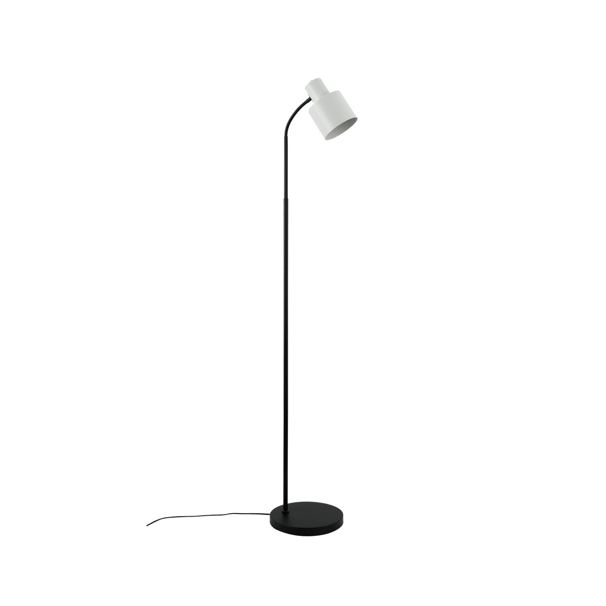 Rabea Floor Lamp – White Shade & Black Base 145cm, E27