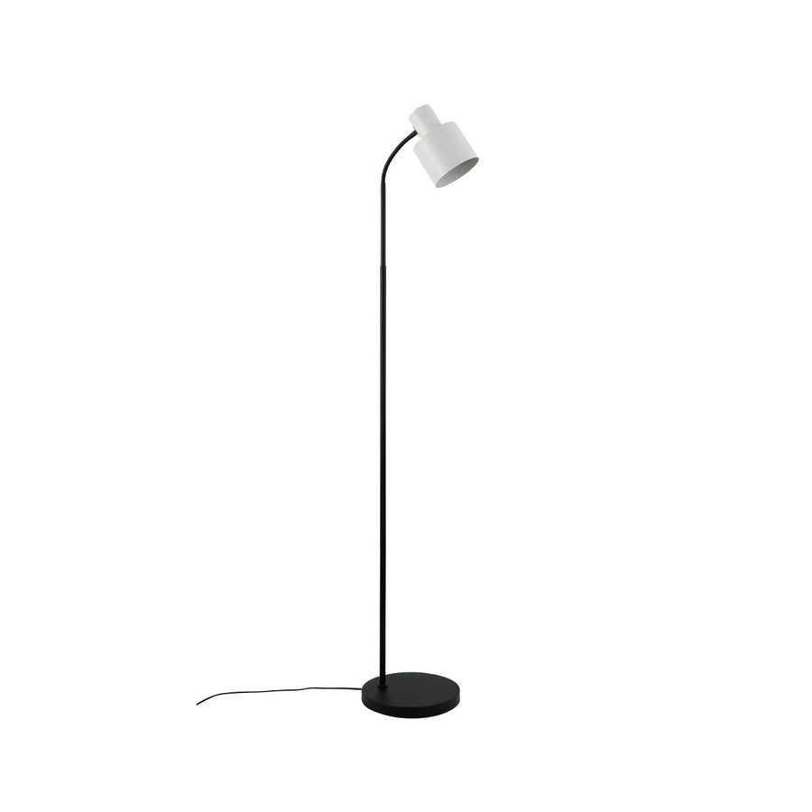 Rabea Floor Lamp – White Shade & Black Base 145cm, E27