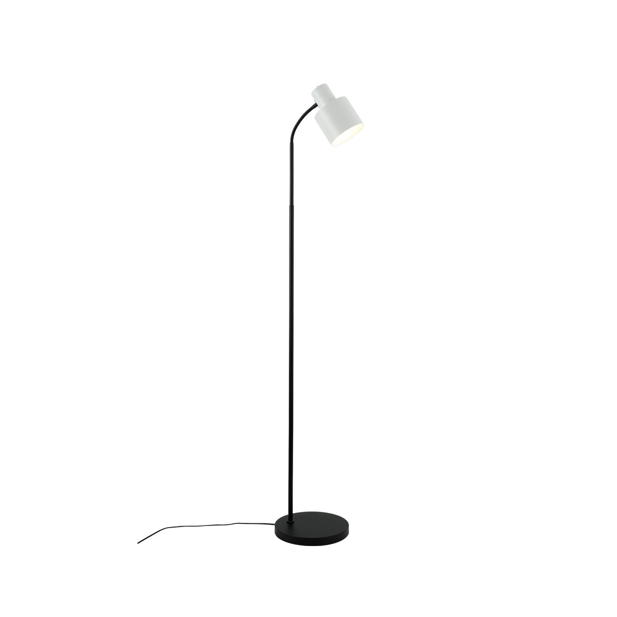 Rabea Floor Lamp – White Shade & Black Base 145cm, E27