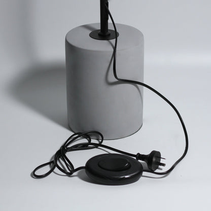 Jerome Industrial Table and Floor Lamp, Grey, H 150cm, Concrete Base